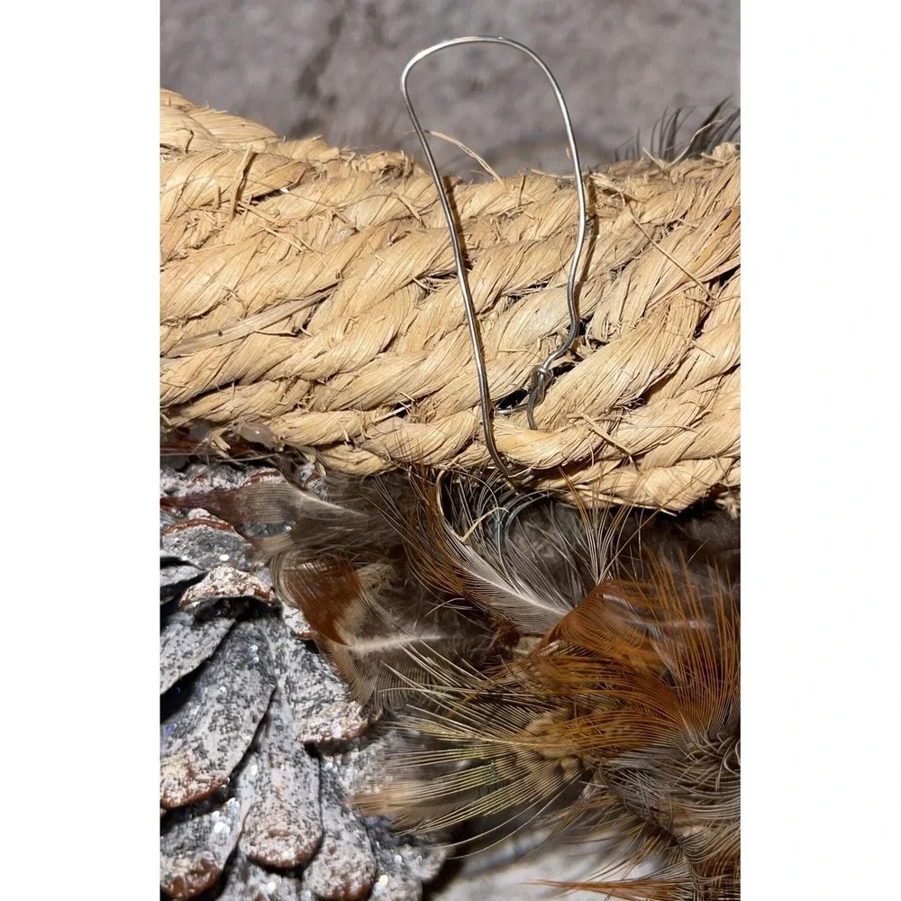 Ring Neck Pheasant Feathers Tails Pelt Down Heart Wreath Taxidermy 15